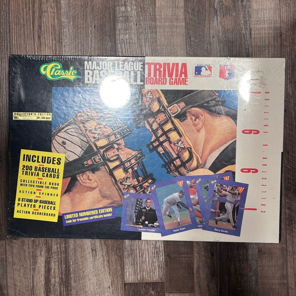 1991 Classic Major League Baseball‎ Trivia Board Game Sealed MLB Collector New